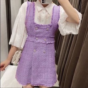 Zara Lavender Tweed Mini Dress